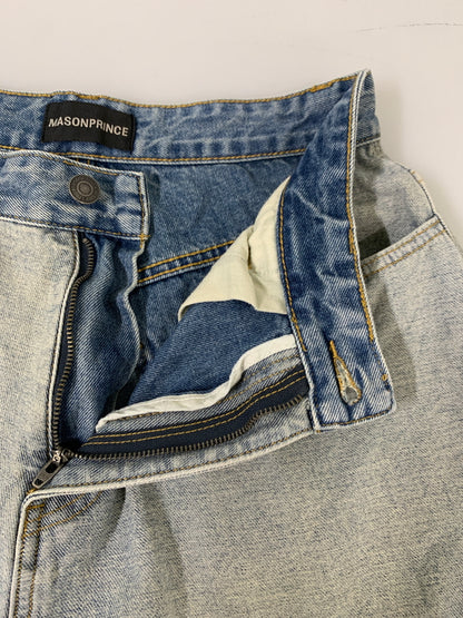 【中古品】【メンズ】 MASON PRINCE メイソンプリンス WIDE DENIM PANT ワイドデニムパンツ ジーンズ 152-260615-kt-05-min サイズ：W32 カラー：ブルー系 万代Net店