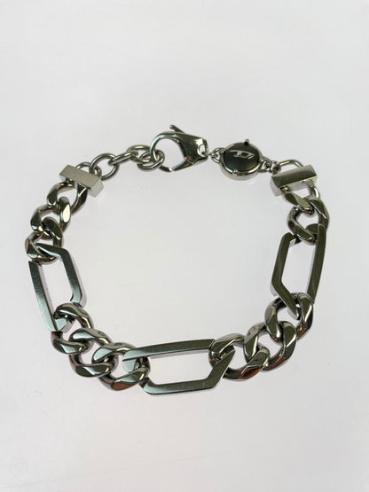 【中古品】【メンズ/レディース】 DIESEL ディーゼル D LOGO CHAIN BRACELET ディー ロゴ チェーン ブレスレット 193-260618-KS-12-min カラー：シルバー 万代Net店