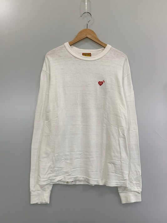 【中古品】【メンズ】 HUMAN MADE ヒューマンメイド 25SS GRAPHIC LS TEE HM29CS020 2025年春夏 グラフィック ロングスリーブ Tシャツ 長袖 メンズ トップス 142-260618-KS-21-min サイズ：L カラー：ホワイト 万代Net店
