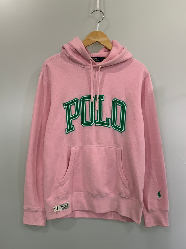 【中古品】【メンズ】 POLO RALPH LAUREN ポロ ラルフローレン BIG LOGO HOODIE ビッグ ロゴ フーディ パーカー トップス 147-260618-jt-26-min サイズ：M カラー：ピンク 万代Net店