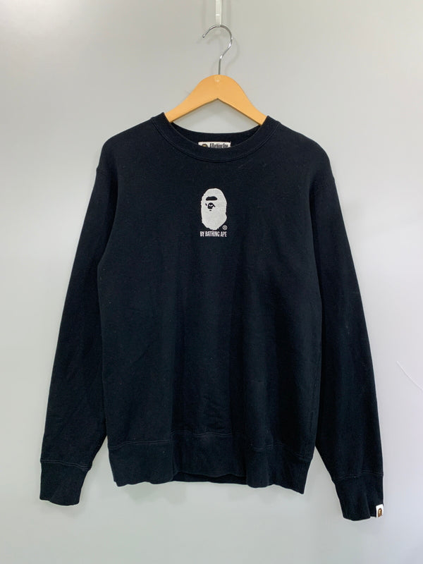 【中古品】【メンズ】 A BATHING APE アベイシングエイプ 001SWI301014M LOGO SWEATSHIRT ロゴ スウェット トップス 142-260618-jt-29-min サイズ：M カラー：ブラック 万代Net店