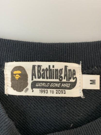 【中古品】【メンズ】 A BATHING APE アベイシングエイプ 001SWI301014M LOGO SWEATSHIRT ロゴ スウェット トップス 142-260618-jt-29-min サイズ：M カラー：ブラック 万代Net店