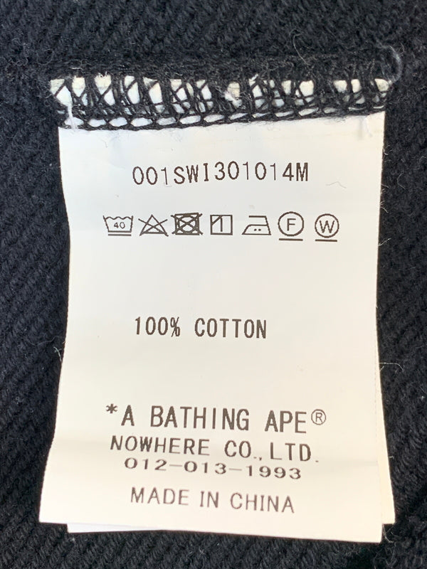 【中古品】【メンズ】 A BATHING APE アベイシングエイプ 001SWI301014M LOGO SWEATSHIRT ロゴ スウェット トップス 142-260618-jt-29-min サイズ：M カラー：ブラック 万代Net店