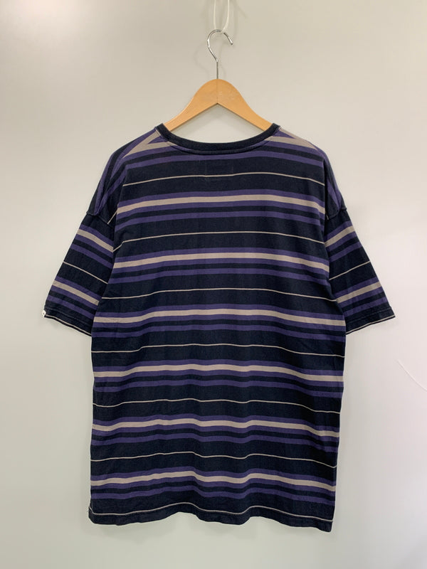【中古品】【メンズ】 WTAPS ダブルタップス 231ATDT-CSM30 23SS COTTON TEXTILE SIGN SS BORDER TEE 23年春夏 コットン テキスタイルサイン ボーダー 半袖Tシャツ トップス 142-260618-jt-27-min サイズ：03 カラー：ブルー/パープル 万代Net店