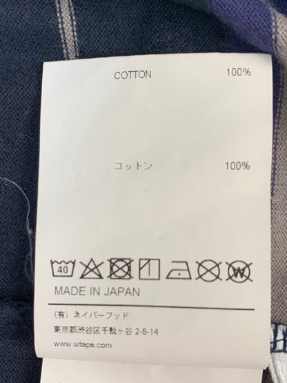 【中古品】【メンズ】 WTAPS ダブルタップス 231ATDT-CSM30 23SS COTTON TEXTILE SIGN SS BORDER TEE 23年春夏 コットン テキスタイルサイン ボーダー 半袖Tシャツ トップス 142-260618-jt-27-min サイズ：03 カラー：ブルー/パープル 万代Net店