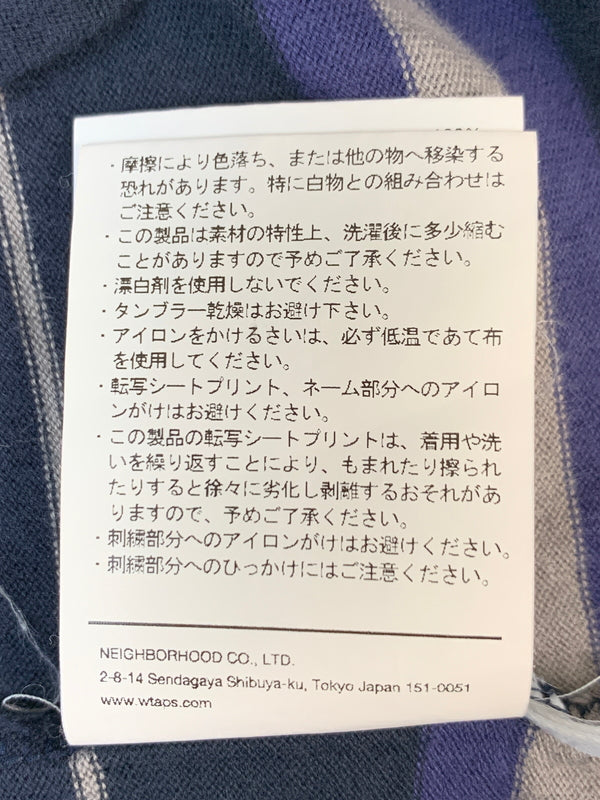 【中古品】【メンズ】 WTAPS ダブルタップス 231ATDT-CSM30 23SS COTTON TEXTILE SIGN SS BORDER TEE 23年春夏 コットン テキスタイルサイン ボーダー 半袖Tシャツ トップス 142-260618-jt-27-min サイズ：03 カラー：ブルー/パープル 万代Net店