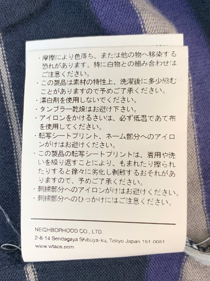 【中古品】【メンズ】 WTAPS ダブルタップス 231ATDT-CSM30 23SS COTTON TEXTILE SIGN SS BORDER TEE 23年春夏 コットン テキスタイルサイン ボーダー 半袖Tシャツ トップス 142-260618-jt-27-min サイズ：03 カラー：ブルー/パープル 万代Net店