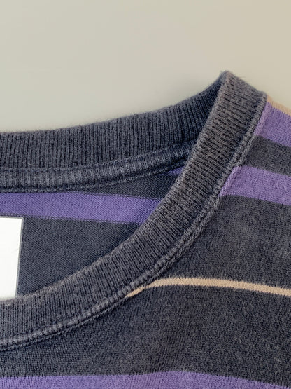 【中古品】【メンズ】 WTAPS ダブルタップス 231ATDT-CSM30 23SS COTTON TEXTILE SIGN SS BORDER TEE 23年春夏 コットン テキスタイルサイン ボーダー 半袖Tシャツ トップス 142-260618-jt-27-min サイズ：03 カラー：ブルー/パープル 万代Net店