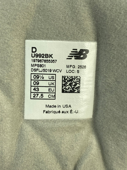 【中古美品】【メンズ】 NEW BALANCE ニューバランス U992BK ローカット スニーカー 靴 162-260618-jt-07-min サイズ：US 9.5 27.5cm カラー：ブラック 万代Net店
