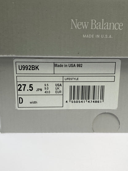 【中古美品】【メンズ】 NEW BALANCE ニューバランス U992BK ローカット スニーカー 靴 162-260618-jt-07-min サイズ：US 9.5 27.5cm カラー：ブラック 万代Net店
