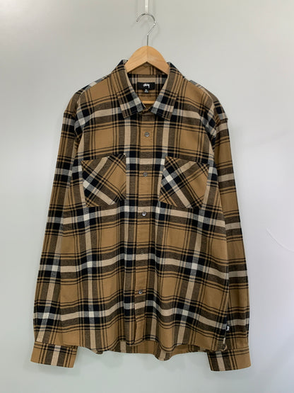 【中古品】【メンズ】 STUSSY ステューシー 1110202 CLASSIC BAILEY PLAID L S SHIRT クラシック ベイリー チェック 長袖 シャツ トップス 142-260618-jt-31-min サイズ：XL カラー：ブラウン系 万代Net店