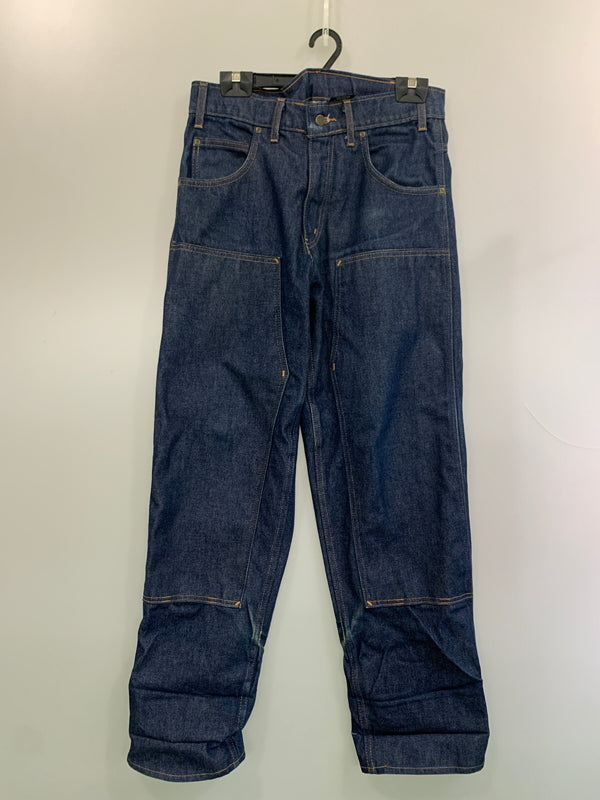 【現状渡し品】【メンズ】 PRISON BLUES プリズンブルース DOUBLE KNEE DENIM PANTS ダブルニーデニムパンツ ボトムス 157-260619-yn-28-min サイズ：W34 L32 カラー：インディゴ 万代Net店