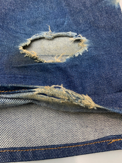 【現状渡し品】【メンズ】 PRISON BLUES プリズンブルース DOUBLE KNEE DENIM PANTS ダブルニーデニムパンツ ボトムス 157-260619-yn-28-min サイズ：W34 L32 カラー：インディゴ 万代Net店