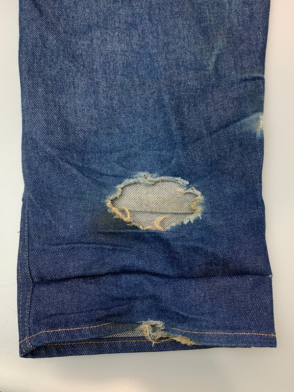 【現状渡し品】【メンズ】 PRISON BLUES プリズンブルース DOUBLE KNEE DENIM PANTS ダブルニーデニムパンツ ボトムス 157-260619-yn-28-min サイズ：W34 L32 カラー：インディゴ 万代Net店