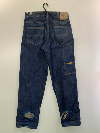 【現状渡し品】【メンズ】 PRISON BLUES プリズンブルース DOUBLE KNEE DENIM PANTS ダブルニーデニムパンツ ボトムス 157-260619-yn-28-min サイズ：W34 L32 カラー：インディゴ 万代Net店