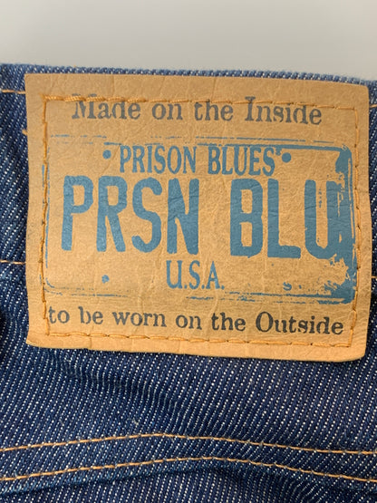 【現状渡し品】【メンズ】 PRISON BLUES プリズンブルース DOUBLE KNEE DENIM PANTS ダブルニーデニムパンツ ボトムス 157-260619-yn-28-min サイズ：W34 L32 カラー：インディゴ 万代Net店