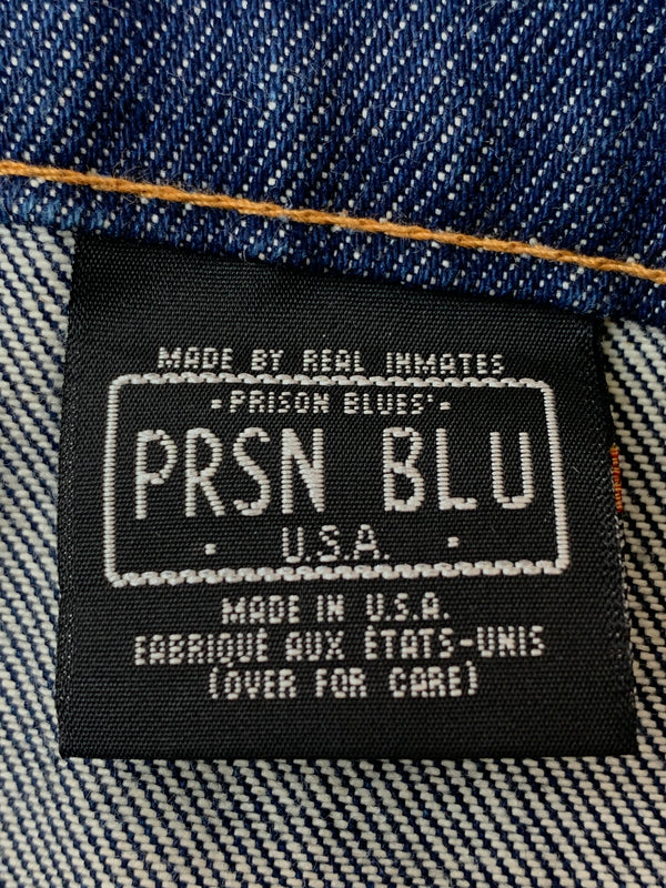 【現状渡し品】【メンズ】 PRISON BLUES プリズンブルース DOUBLE KNEE DENIM PANTS ダブルニーデニムパンツ ボトムス 157-260619-yn-28-min サイズ：W34 L32 カラー：インディゴ 万代Net店