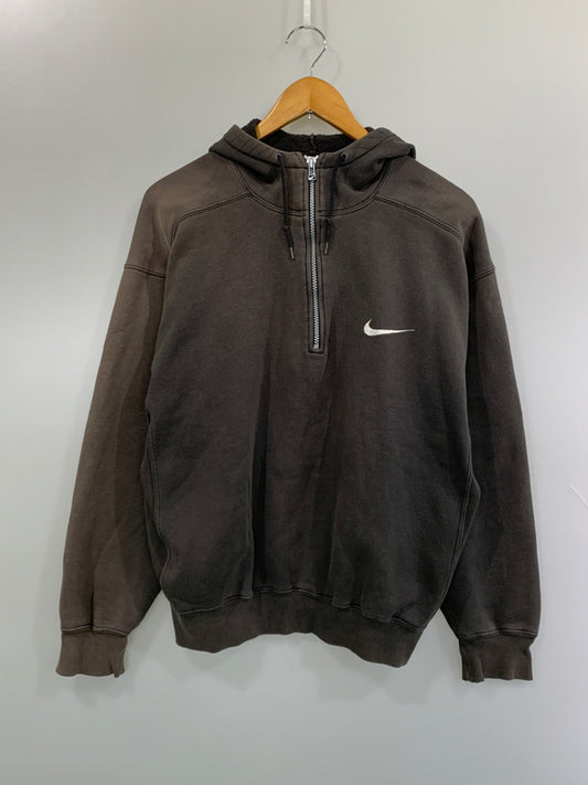 【中古品】【メンズ】 NIKE ナイキ 90'S HALFZIP HOODIE 90年代 ハーフジップ フーディ パーカー トップス 146-260618-jt-39-min サイズ：M カラー：ダークグレー 万代Net店