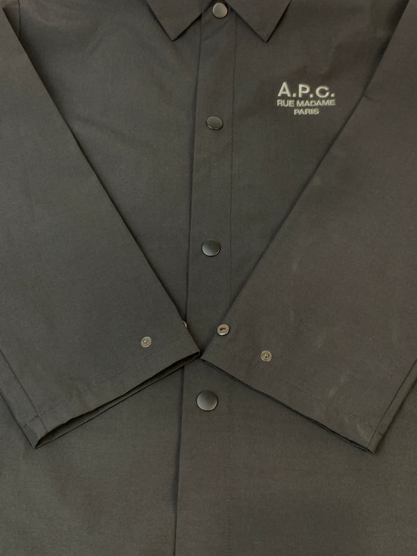 【中古品】【メンズ】 A.P.C. アーペーセー NYLON COACH JACKET ナイロン コーチ ジャケット アウター 141-260618-jt-22-min サイズ：M カラー：ブラック 万代Net店