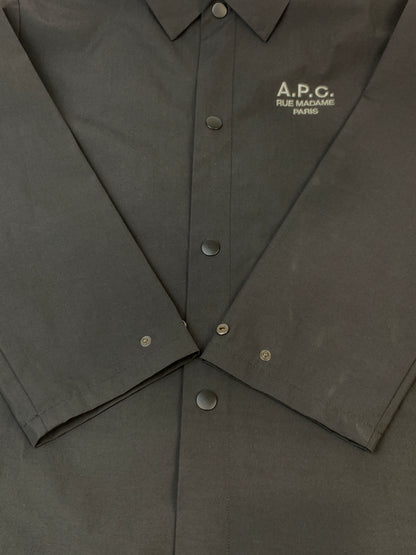 【中古品】【メンズ】 A.P.C. アーペーセー NYLON COACH JACKET ナイロン コーチ ジャケット アウター 141-260618-jt-22-min サイズ：M カラー：ブラック 万代Net店