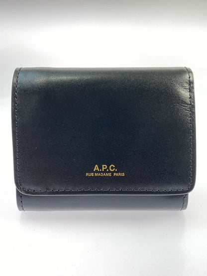 【中古品】【メンズ/レディース】 A.P.C. アーペーセー WALLET 三つ折り財布 201-260806-yn-25-min カラー：ブラック 万代Net店