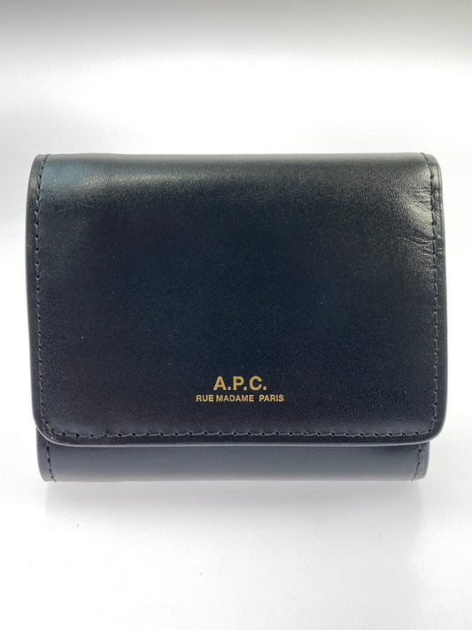 【中古品】【メンズ/レディース】 A.P.C. アーペーセー WALLET 三つ折り財布 201-260806-yn-25-min カラー：ブラック 万代Net店