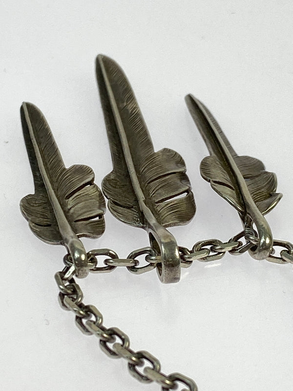 【中古品】【メンズ/レディース】 LARRY SMITH ラリースミス KAZEKIRI FEATHER NECKLACE カゼキリフェザー ネックレス 192-260618-KS-10-min カラー：シルバー 万代Net店