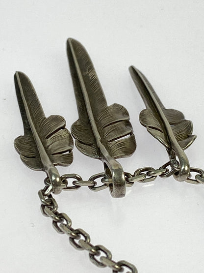 【中古品】【メンズ/レディース】 LARRY SMITH ラリースミス KAZEKIRI FEATHER NECKLACE カゼキリフェザー ネックレス 192-260618-KS-10-min カラー：シルバー 万代Net店
