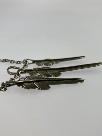 【中古品】【メンズ/レディース】 LARRY SMITH ラリースミス KAZEKIRI FEATHER NECKLACE カゼキリフェザー ネックレス 192-260618-KS-10-min カラー：シルバー 万代Net店
