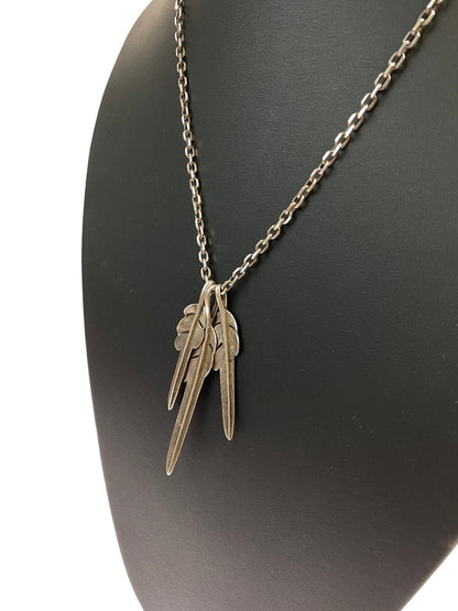 【中古品】【メンズ/レディース】 LARRY SMITH ラリースミス KAZEKIRI FEATHER NECKLACE カゼキリフェザー ネックレス 192-260618-KS-10-min カラー：シルバー 万代Net店