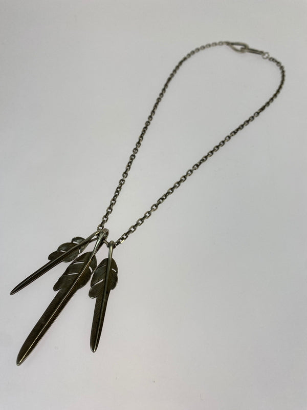 【中古品】【メンズ/レディース】 LARRY SMITH ラリースミス KAZEKIRI FEATHER NECKLACE カゼキリフェザー ネックレス 192-260618-KS-10-min カラー：シルバー 万代Net店