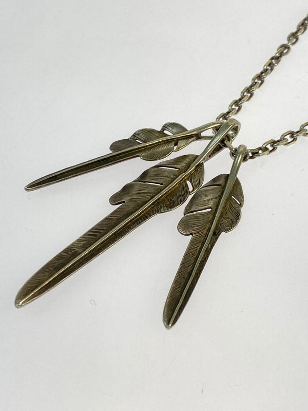 【中古品】【メンズ/レディース】 LARRY SMITH ラリースミス KAZEKIRI FEATHER NECKLACE カゼキリフェザー ネックレス 192-260618-KS-10-min カラー：シルバー 万代Net店