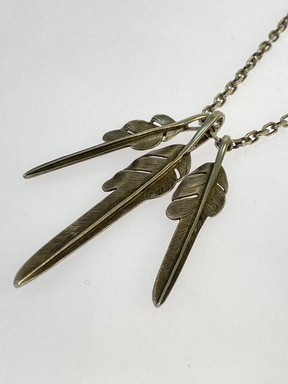 【中古品】【メンズ/レディース】 LARRY SMITH ラリースミス KAZEKIRI FEATHER NECKLACE カゼキリフェザー ネックレス 192-260618-KS-10-min カラー：シルバー 万代Net店