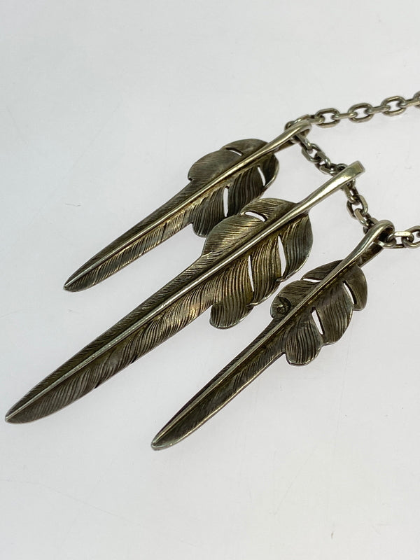 【中古品】【メンズ/レディース】 LARRY SMITH ラリースミス KAZEKIRI FEATHER NECKLACE カゼキリフェザー ネックレス 192-260618-KS-10-min カラー：シルバー 万代Net店