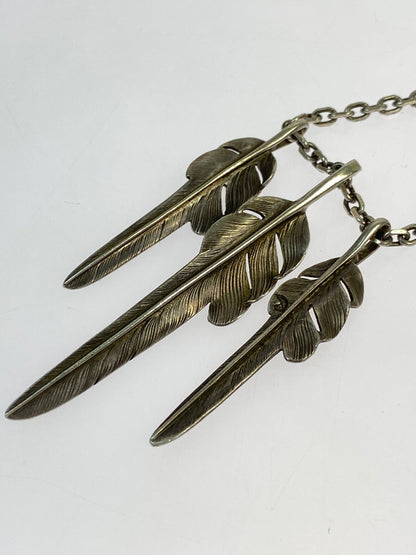 【中古品】【メンズ/レディース】 LARRY SMITH ラリースミス KAZEKIRI FEATHER NECKLACE カゼキリフェザー ネックレス 192-260618-KS-10-min カラー：シルバー 万代Net店