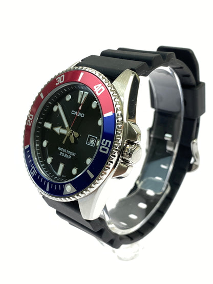 【中古品】【メンズ】 CASIO カシオ CASIO COLLECTION STANDARD MDV-107 CASIO ダイバーズ アナログ クオーツ 腕時計 197-260619-yn-07-min カラー：ブラック/シルバー 万代Net店