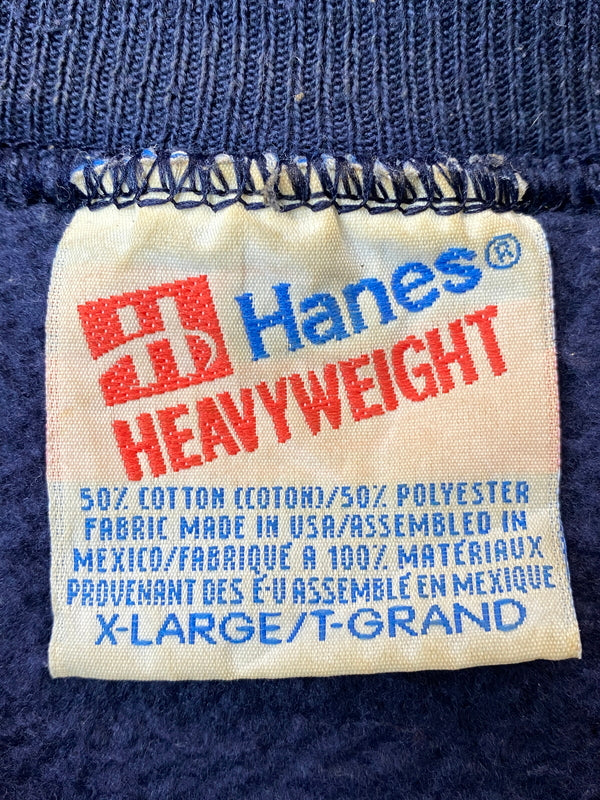 【現状渡し品】【メンズ】 HANES ヘインズ 90's L/S SWEAT SHIRT 90年代 ロングスリーブ スウェットシャツ トレーナー トップス 146-260715-yn-08-min サイズ：XL カラー：ネイビー 万代Net店