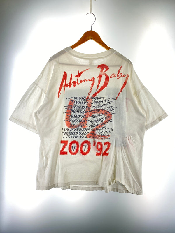 【現状渡し品】【メンズ】 U2 92’ ZOO TV TOUR TEE 92年 ズー テレビ ツアー Tシャツ トップス 146-260619-jt-07-min サイズ：XXL カラー：ホワイト 万代Net店