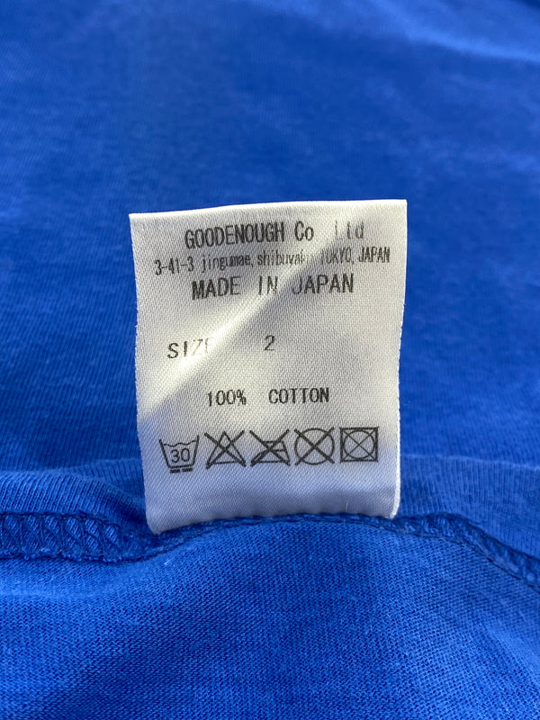 【中古品】【メンズ】 GOODENOUGH グッドイナフ GDEH LOGO TEE ロゴTシャツ 半袖Tシャツ トップス 142-260619-yn-16-min サイズ：2 カラー：ブルー 万代Net店