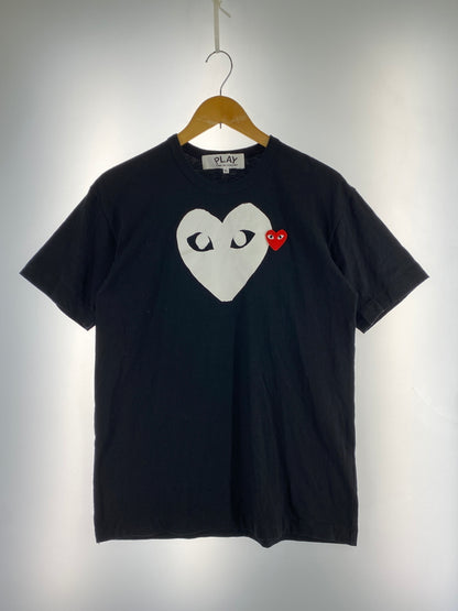 【中古品】【メンズ】 PLAY COMME DES GARCONS プレイ コムデギャルソン S/S TEE AZ-T116 ハートプリント&ワッペン ショートスリーブTシャツ 半袖Tシャツ トップス 140-260619-yn-09-min サイズ：XL カラー：ブラック 万代Net店
