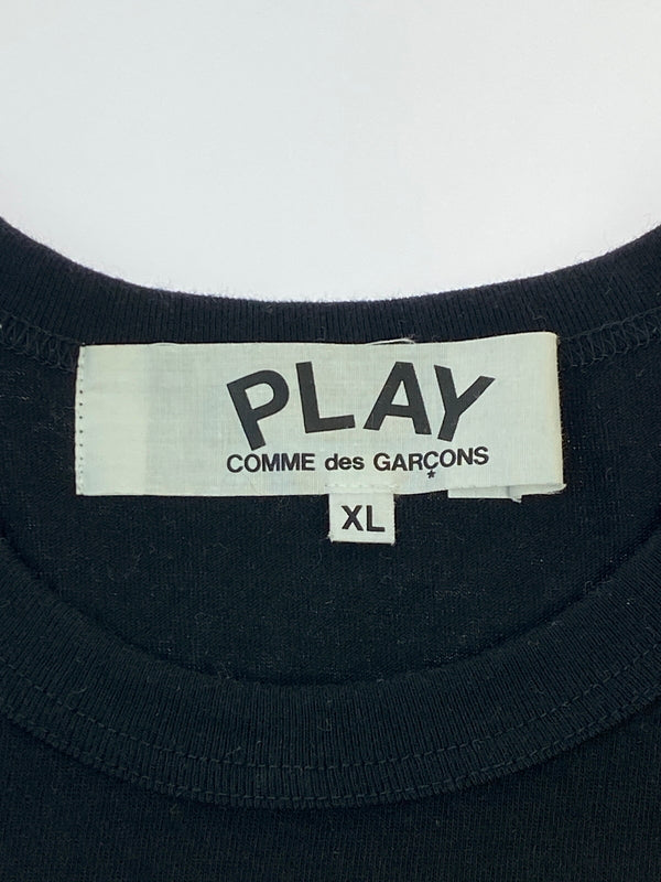 【中古品】【メンズ】 PLAY COMME DES GARCONS プレイ コムデギャルソン S/S TEE AZ-T116 ハートプリント&ワッペン ショートスリーブTシャツ 半袖Tシャツ トップス 140-260619-yn-09-min サイズ：XL カラー：ブラック 万代Net店