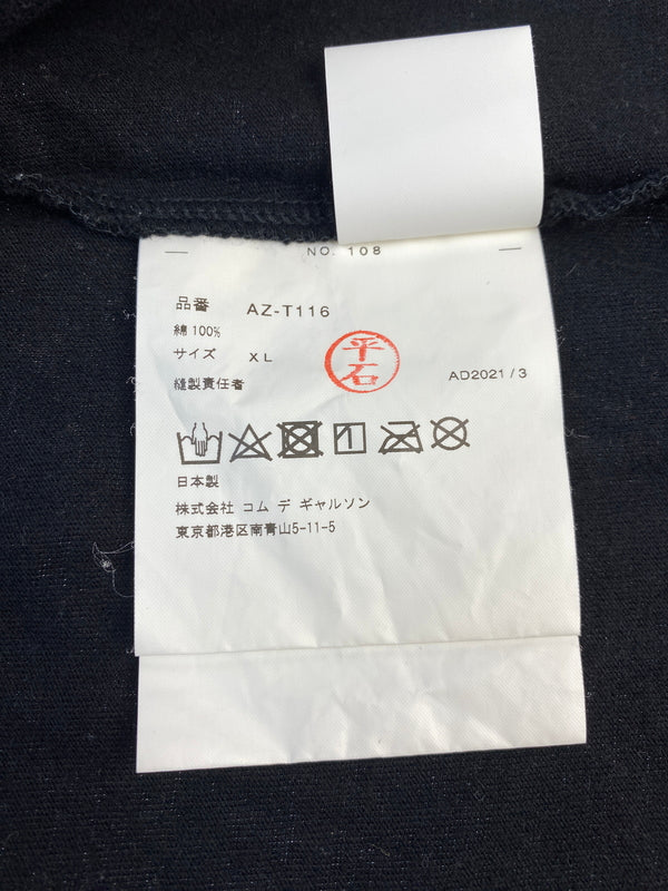 【中古品】【メンズ】 PLAY COMME DES GARCONS プレイ コムデギャルソン S/S TEE AZ-T116 ハートプリント&ワッペン ショートスリーブTシャツ 半袖Tシャツ トップス 140-260619-yn-09-min サイズ：XL カラー：ブラック 万代Net店