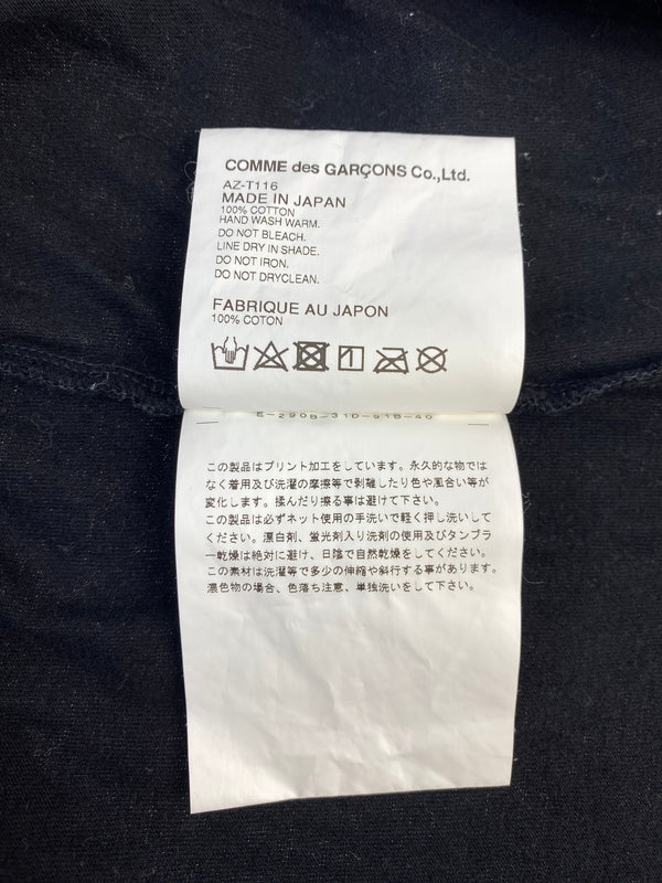 【中古品】【メンズ】 PLAY COMME DES GARCONS プレイ コムデギャルソン S/S TEE AZ-T116 ハートプリント&ワッペン ショートスリーブTシャツ 半袖Tシャツ トップス 140-260619-yn-09-min サイズ：XL カラー：ブラック 万代Net店