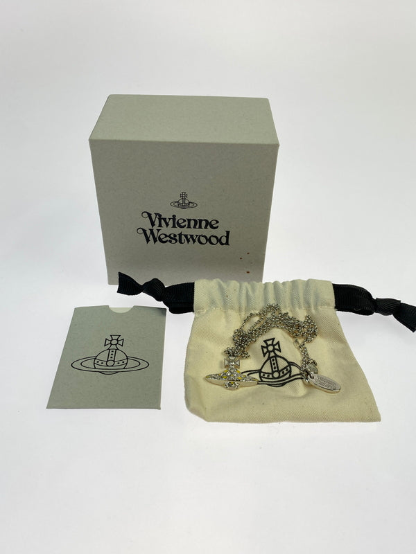 【中古品】【レディース】 VIVIENNE WESTWOOD ヴィヴィアンウエストウッド YELLOW ORB NECKLACE イエローオーブネックレス アクセサリー 192-260619-yn-06-min カラー：シルバー 万代Net店