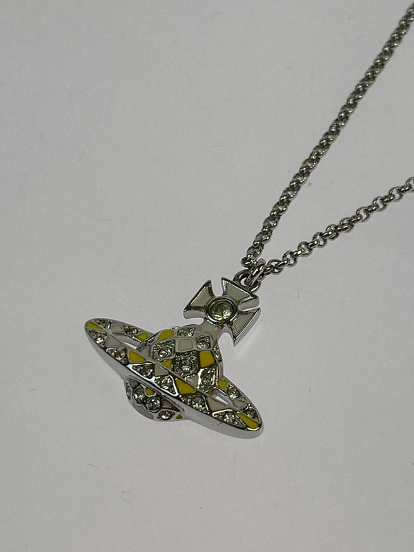 【中古品】【レディース】 VIVIENNE WESTWOOD ヴィヴィアンウエストウッド YELLOW ORB NECKLACE イエローオーブネックレス アクセサリー 192-260619-yn-06-min カラー：シルバー 万代Net店