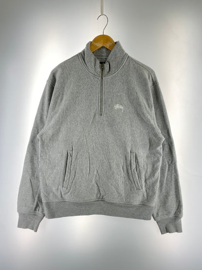 【中古品】【メンズ】 STUSSY ステューシー HALF ZIP SWEAT RN94974CA28629 ハーフジップ スウェット トップス 142-260619-jt-02-min サイズ：M カラー：グレー 万代Net店