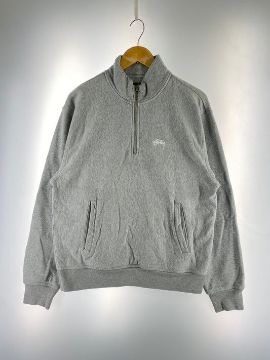 【中古品】【メンズ】 STUSSY ステューシー HALF ZIP SWEAT RN94974CA28629 ハーフジップ スウェット トップス 142-260619-jt-02-min サイズ：M カラー：グレー 万代Net店