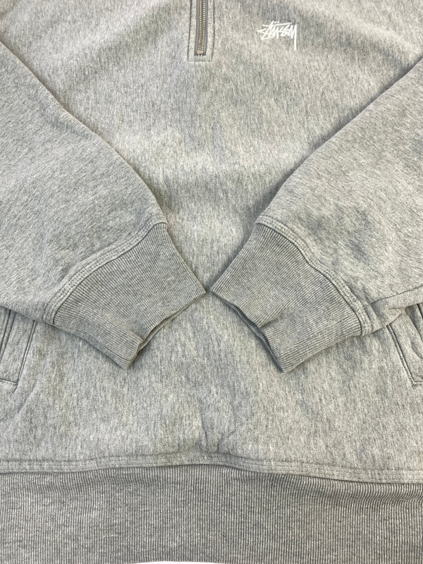 【中古品】【メンズ】 STUSSY ステューシー HALF ZIP SWEAT RN94974CA28629 ハーフジップ スウェット トップス 142-260619-jt-02-min サイズ：M カラー：グレー 万代Net店