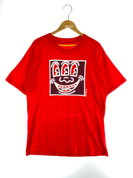 【中古品】【メンズ】 KEITH HARING キース ヘリング 80-90S THREE EYES TEE スリーアイズ Tシャツ トップス 146-260619-jt-12-min サイズ：サイズ不明 下記参照 カラー：レッド 万代Net店
