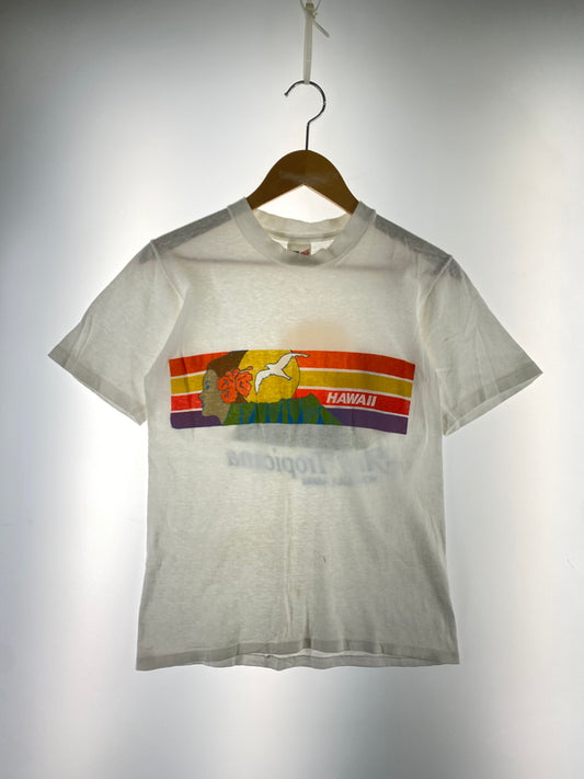 【中古品】【メンズ】 SUNSTROKES サンストローク 70-80S AIT TROPICANA TEE トロピカーナ Tシャツ トップス 146-260619-jt-09-min サイズ：S カラー：ホワイト 万代Net店